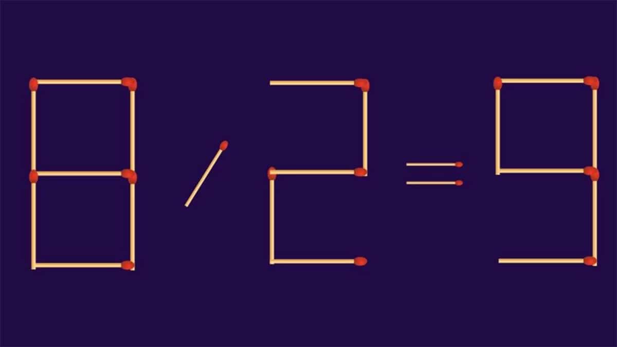 Casse-tête mathématique : enlevez 2 allumettes afin de corriger l’équation